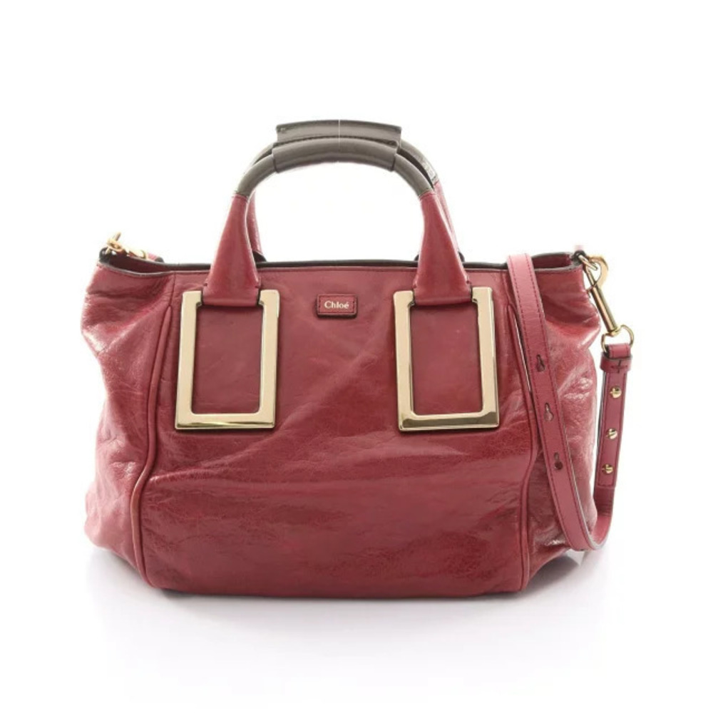 Chloe Ethel Handbag Leather Red Green